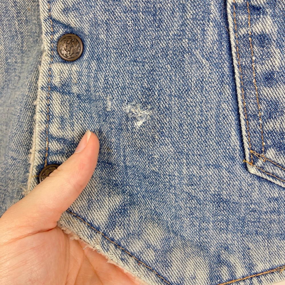Vintage Blue Denim Sherpa Lined Vest - Picture 8 of 11